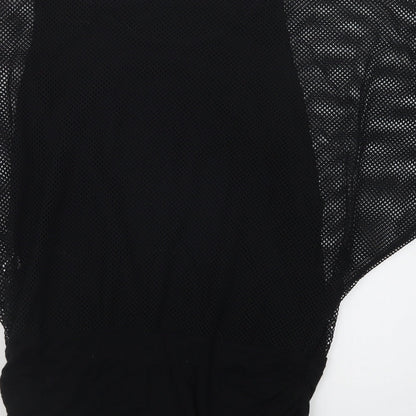 Oui Womens Black  Viscose Basic Blouse Size S Crew Neck