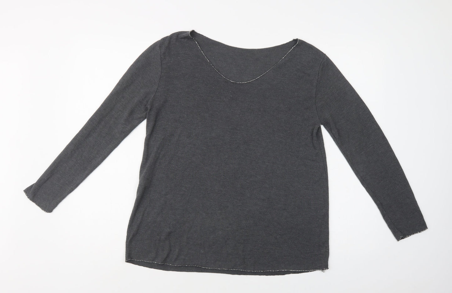 Womens UK Size L Preworn Grey Pullover Jumper