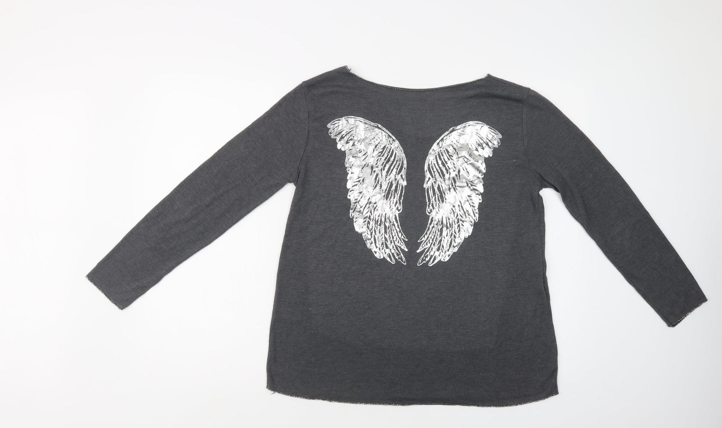 Womens UK Size L Preworn Grey Pullover Jumper