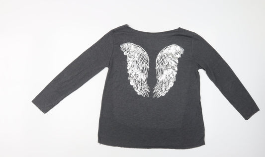 Womens UK Size L Preworn Grey Pullover Jumper