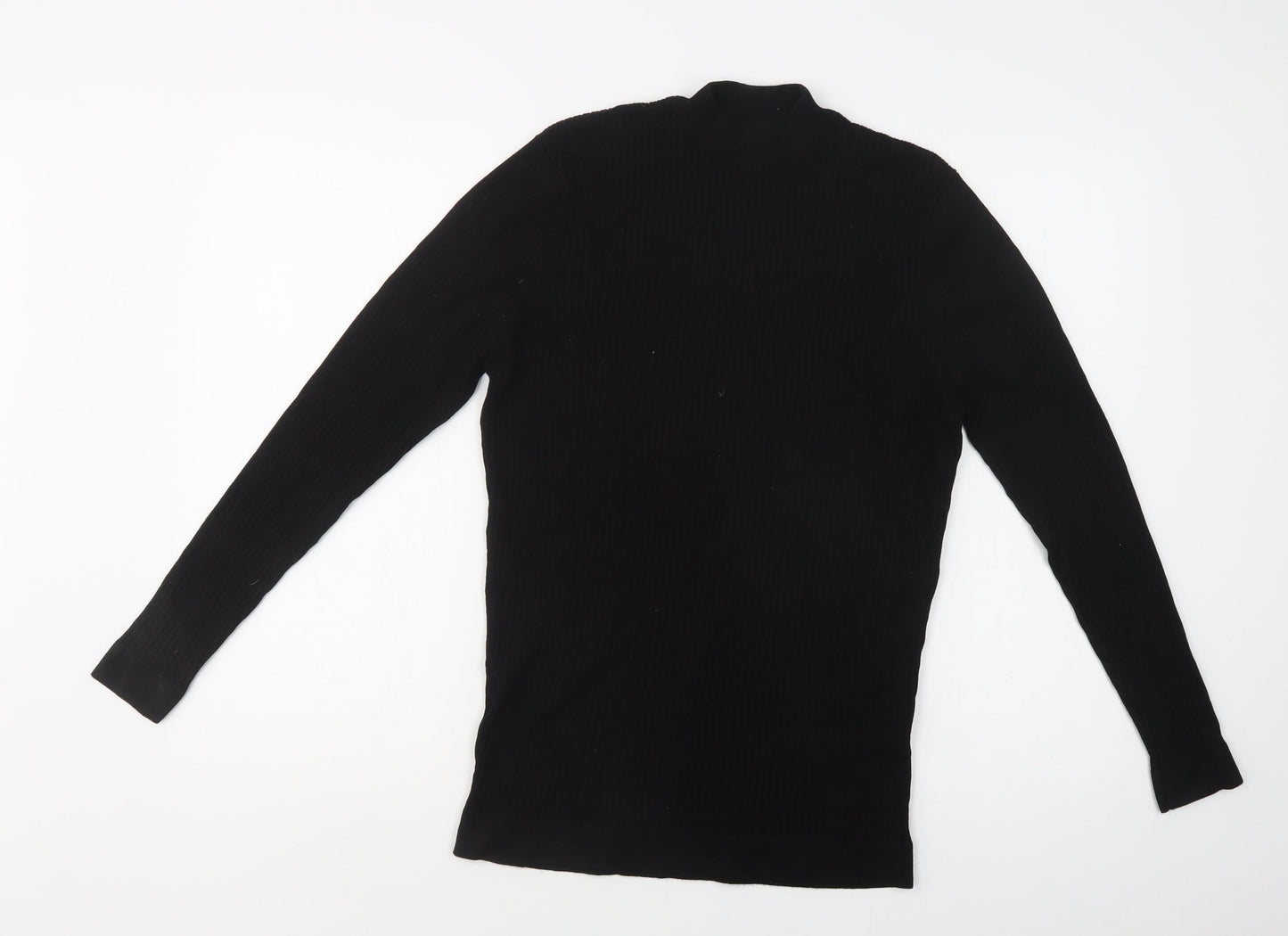 Common People Womens Black Mock Neck  Viscose Pullover Jumper Size XL