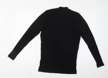 Common People Womens Black Mock Neck  Viscose Pullover Jumper Size XL