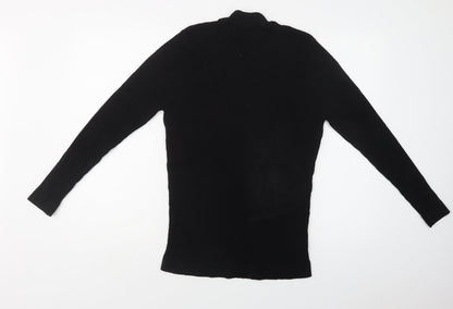 Common People Womens Black Mock Neck  Viscose Pullover Jumper Size XL