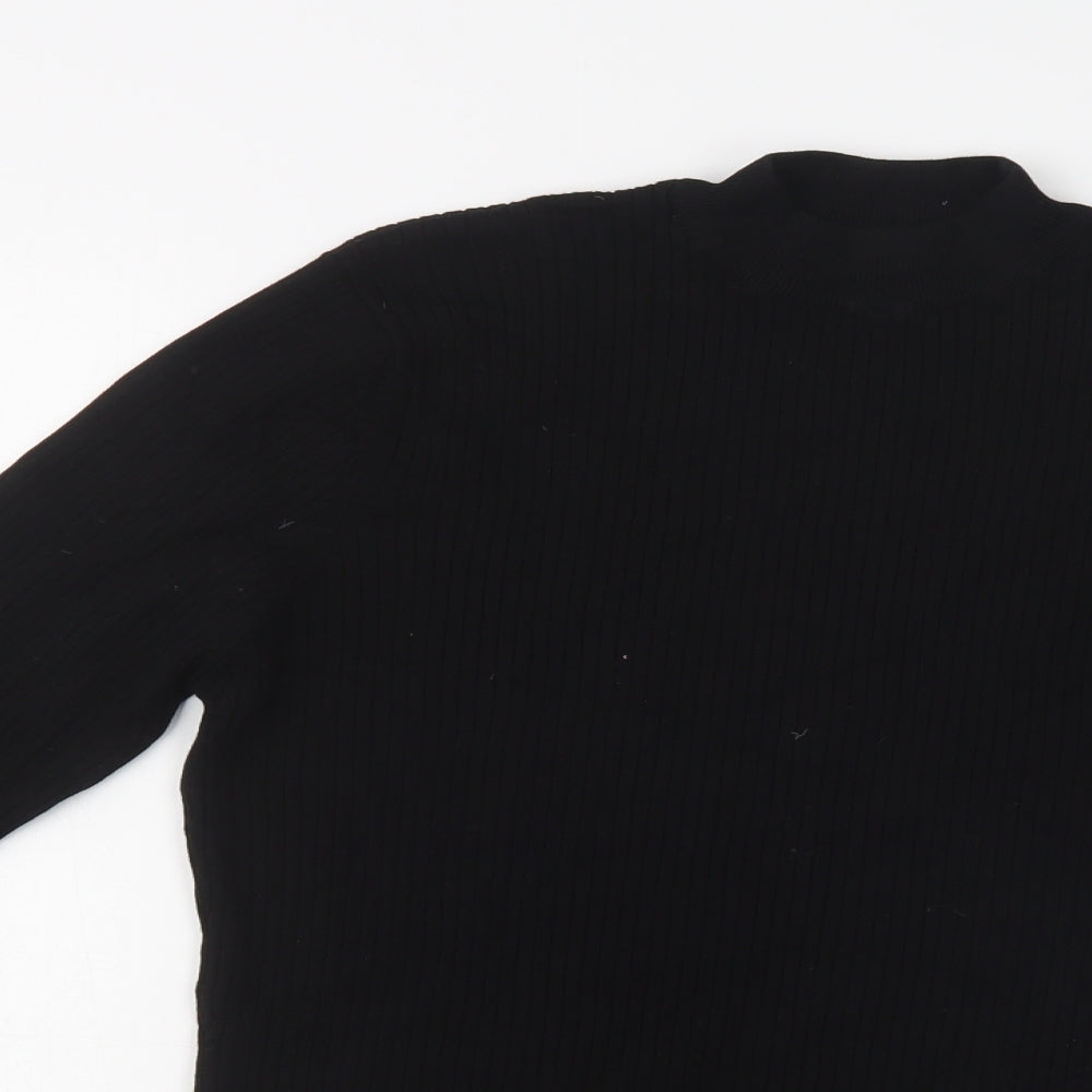 Common People Womens Black Mock Neck  Viscose Pullover Jumper Size XL