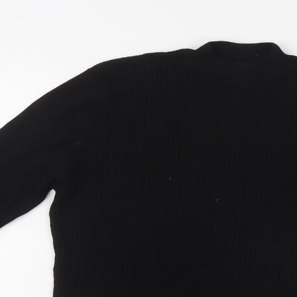 Common People Womens Black Mock Neck  Viscose Pullover Jumper Size XL