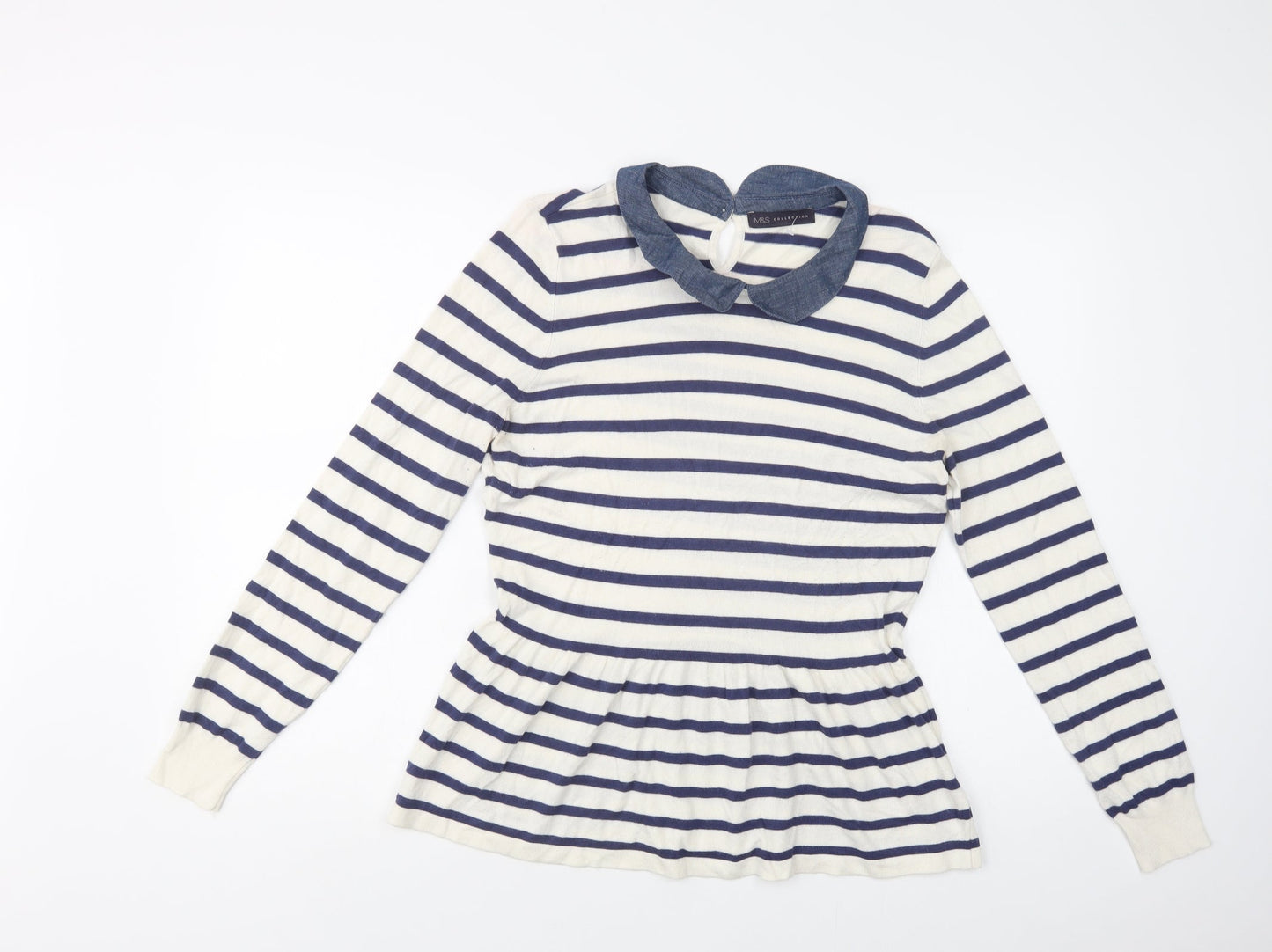 Womens UK Size 16 M&S White Pullover Jumper