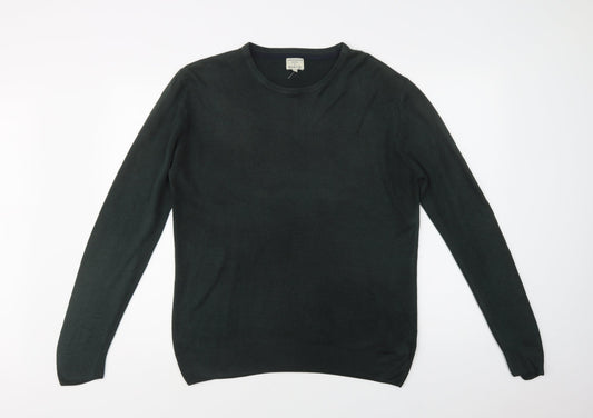 Matalan Mens Green Crew Neck  Acrylic Pullover Jumper Size M