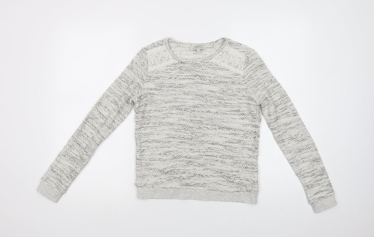 Womens UK Size 10 Papaya Grey Pullover Jumper