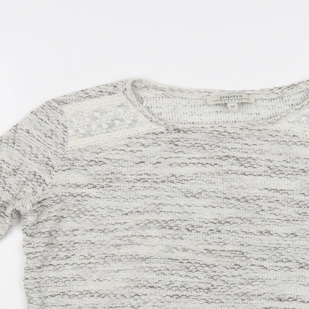 Womens UK Size 10 Papaya Grey Pullover Jumper
