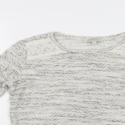 Womens UK Size 10 Papaya Grey Pullover Jumper