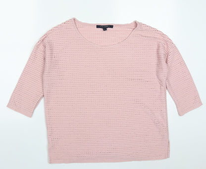 French Connection Womens Pink Round Neck  Polyester Pullover Jumper Size S