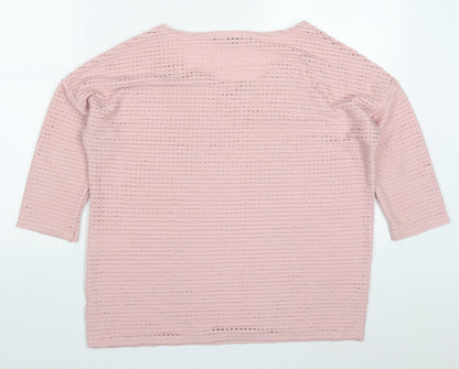 French Connection Womens Pink Round Neck  Polyester Pullover Jumper Size S