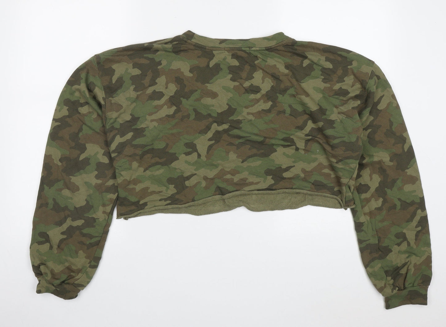 Just Fab Womens Green Camouflage Cotton Pullover Sweatshirt Size XL  Pullover