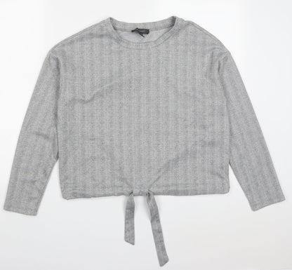 Primark Womens Grey Herringbone Polyester Pullover Sweatshirt Size 10  Pullover
