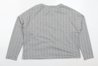 Primark Womens Grey Herringbone Polyester Pullover Sweatshirt Size 10  Pullover