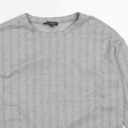 Primark Womens Grey Herringbone Polyester Pullover Sweatshirt Size 10  Pullover