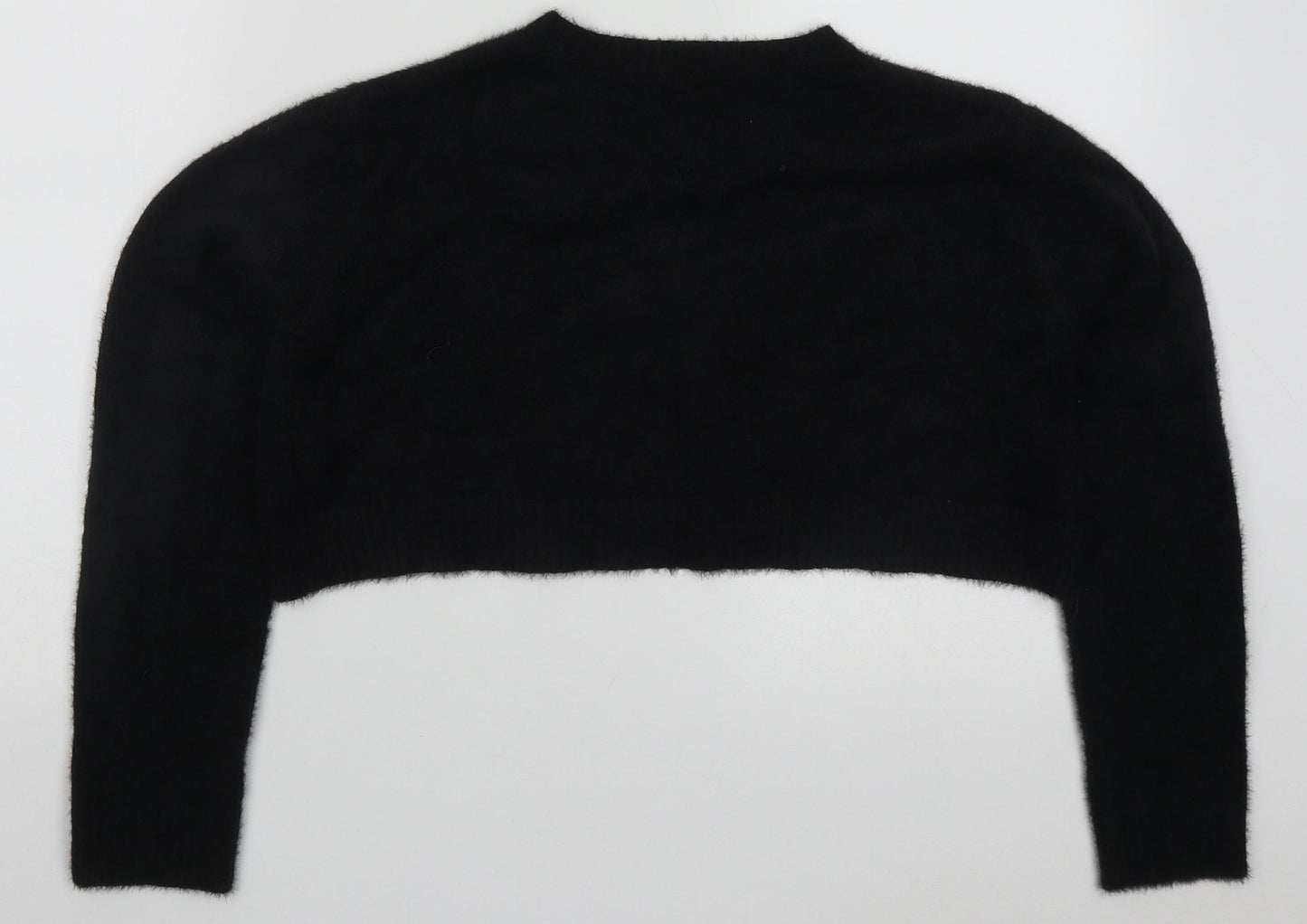 SheIn Womens Black V-Neck  Acrylic Pullover Jumper Size S