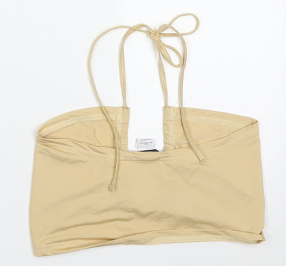 SheIn Womens Beige  Polyester Cropped Tank Size XS Halter