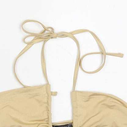 SheIn Womens Beige  Polyester Cropped Tank Size XS Halter