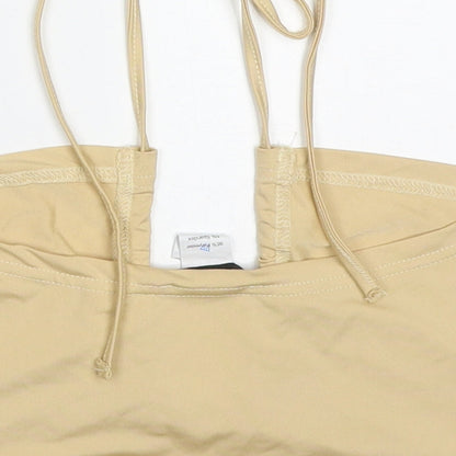 SheIn Womens Beige  Polyester Cropped Tank Size XS Halter