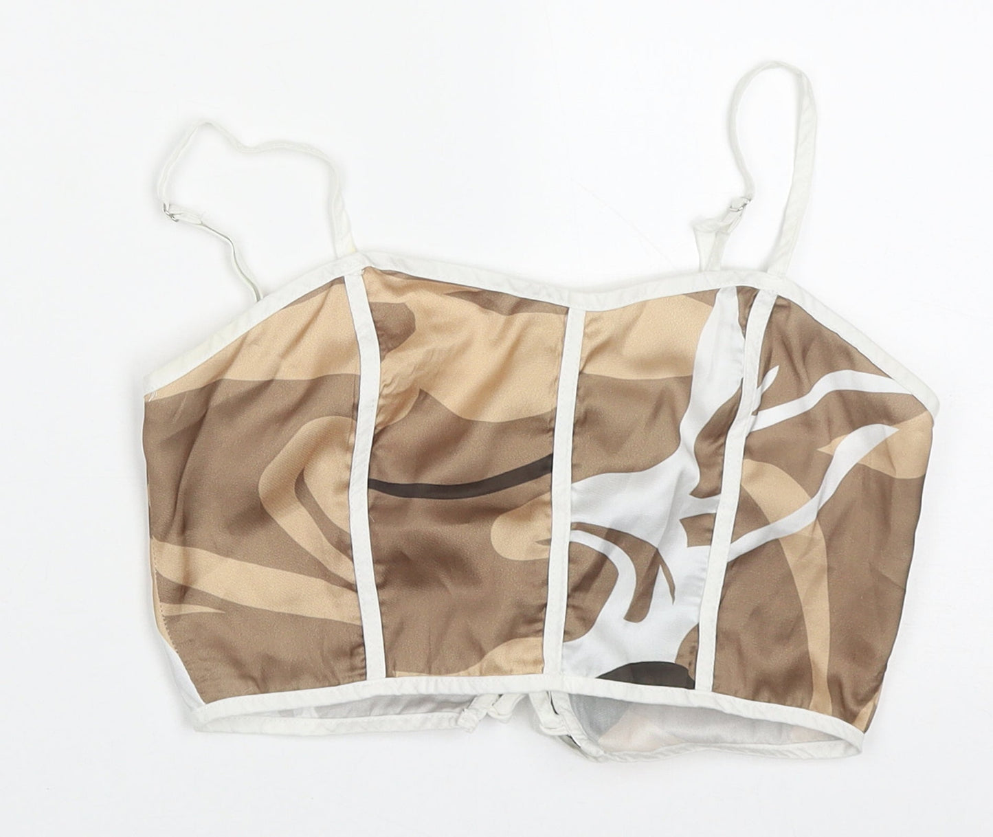 SheIn Womens Brown Camouflage Polyester Cropped Tank Size XS Sweetheart