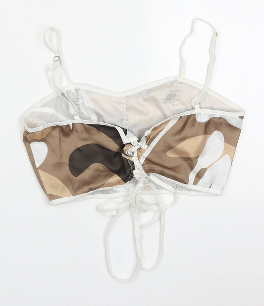 SheIn Womens Brown Camouflage Polyester Cropped Tank Size XS Sweetheart