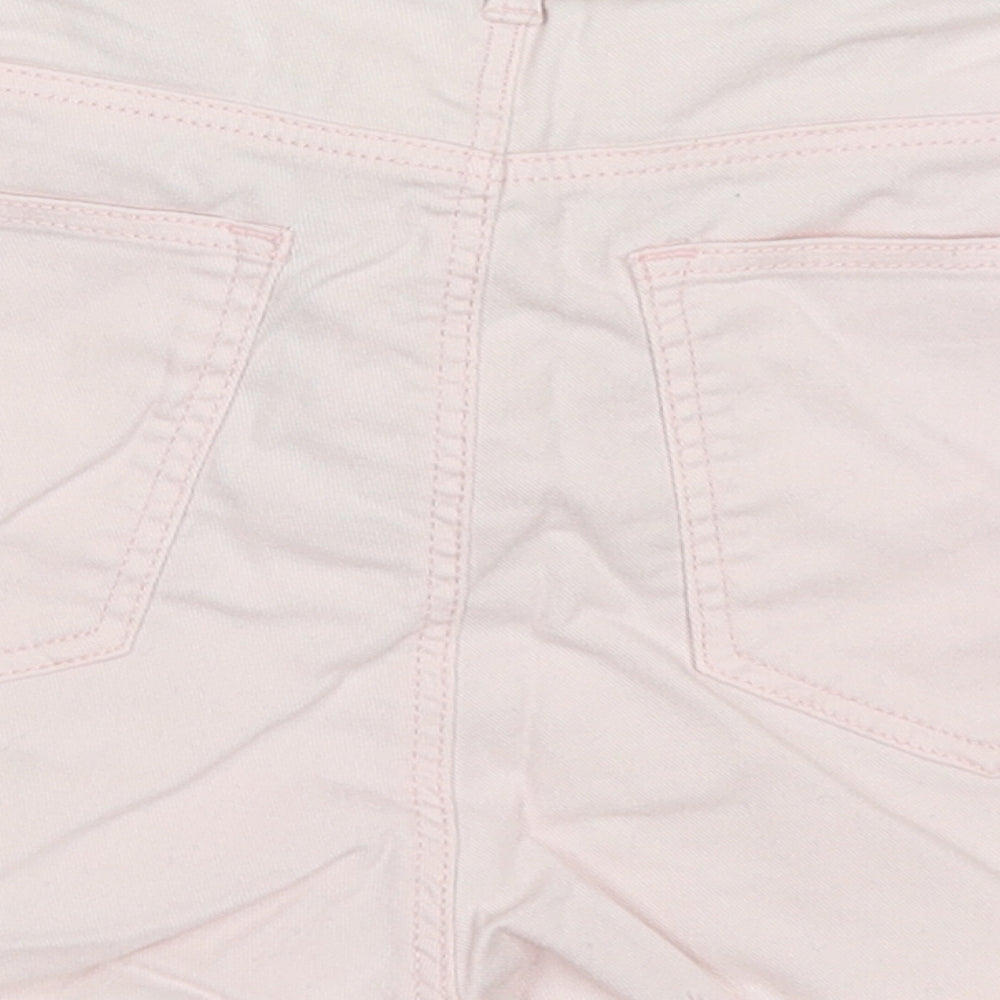 H&M Womens Pink  Cotton Mom Shorts Size 12  Regular Button