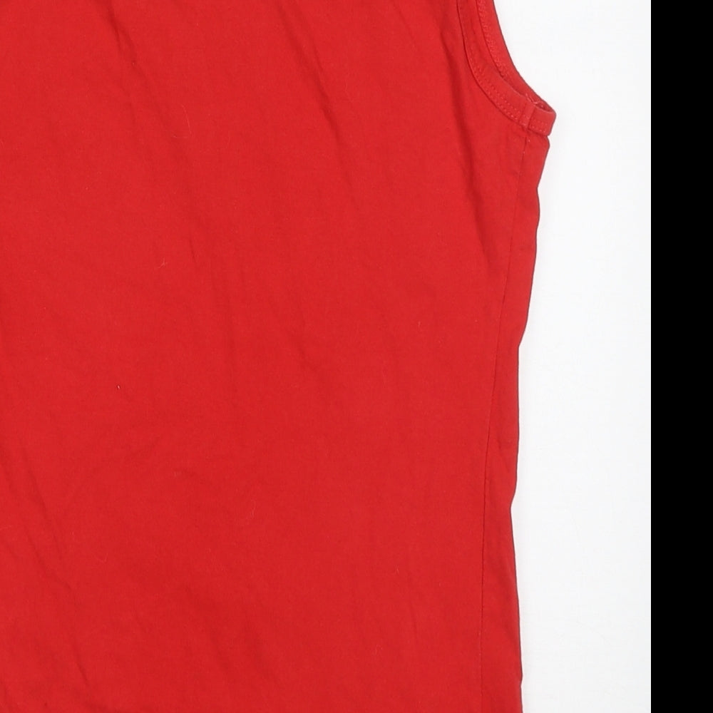 Euro 2016 Womens Red  Cotton Basic Tank Size 10 Round Neck - Wales