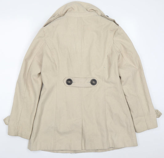 Womens UK Size 12 Atmosphere Beige Pea Coat