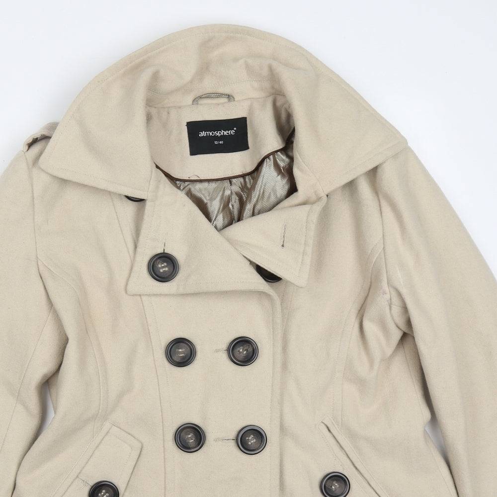 Womens UK Size 12 Atmosphere Beige Pea Coat