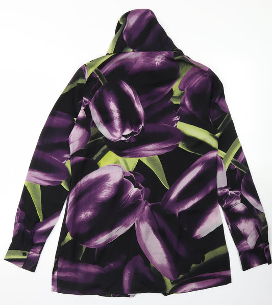 Basler Womens Purple  Polyester Basic Blouse Size 10 Collared