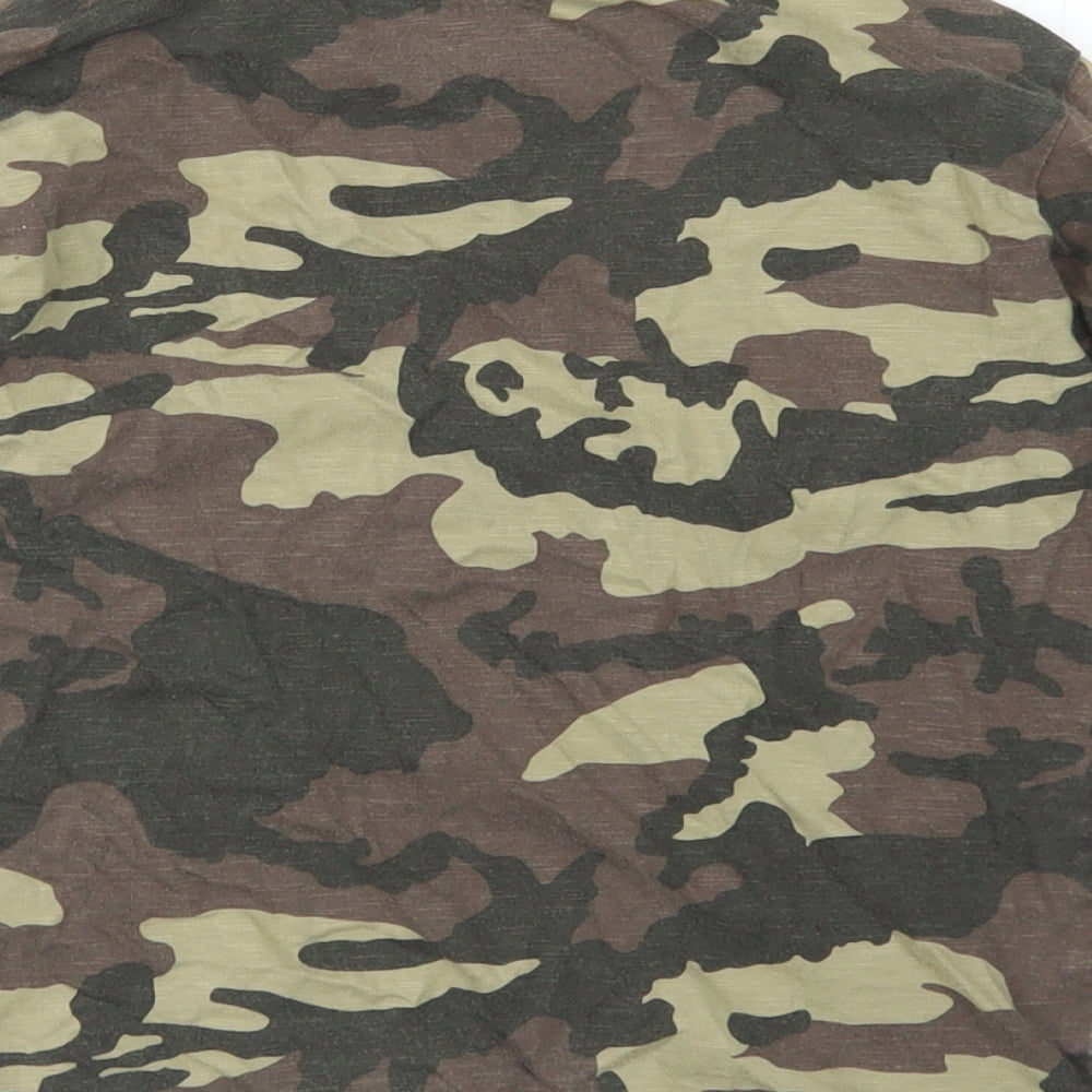 NEXT Boys Green Camouflage Cotton Basic T-Shirt Size 6 Years Crew Neck