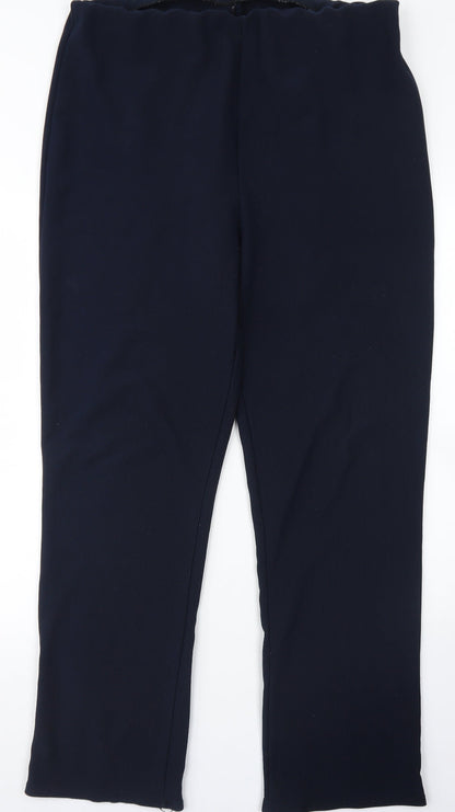 Womens UK Size 20 Preworn Regular Fit Dress Pants Blue Trousers