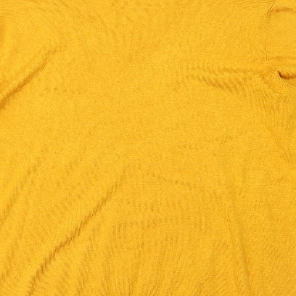 George Womens Yellow V-Neck  Viscose Pullover Jumper Size 12