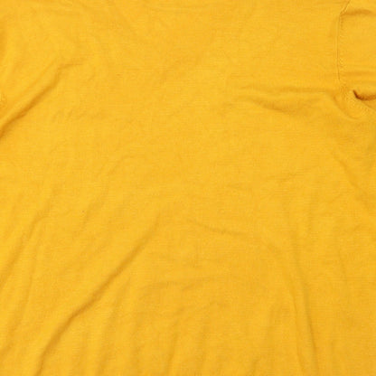 George Womens Yellow V-Neck  Viscose Pullover Jumper Size 12