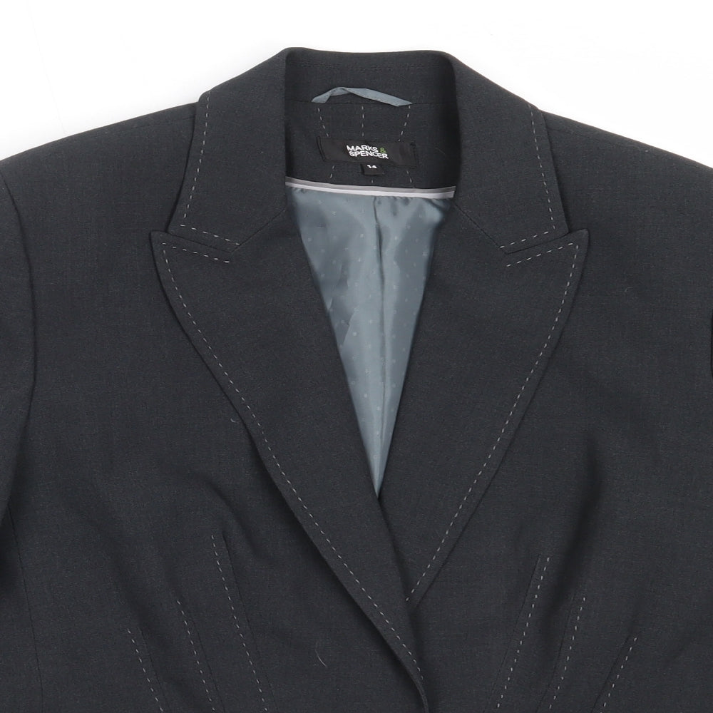 Womens UK Size 14 Marks and Spencer Regular Grey Blazer