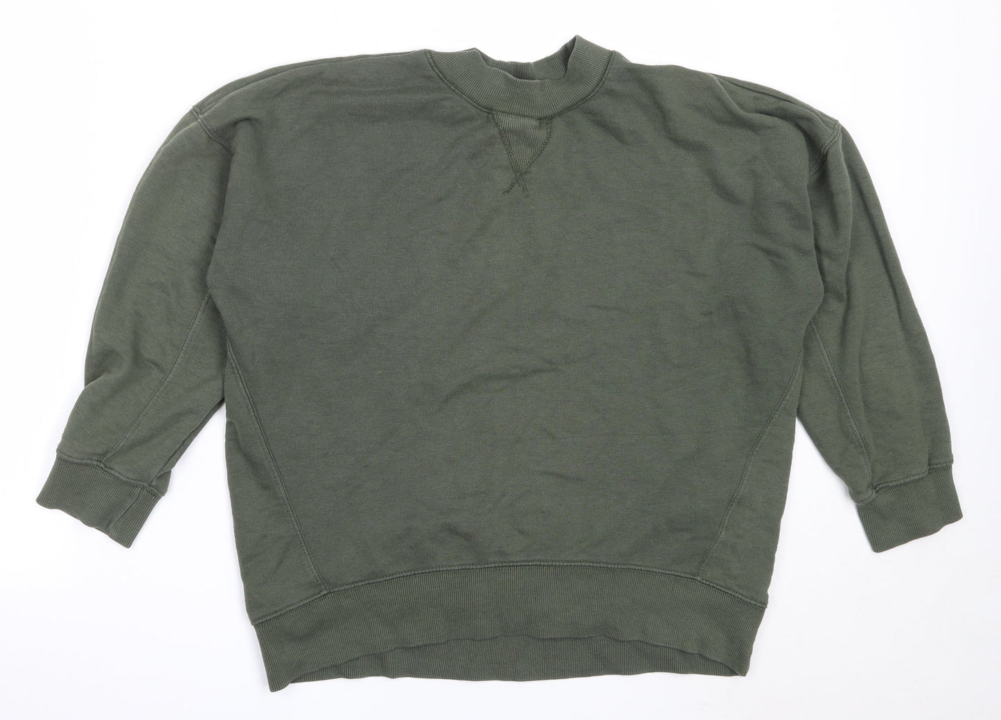 New Look Womens Green  Cotton Pullover Sweatshirt Size 8