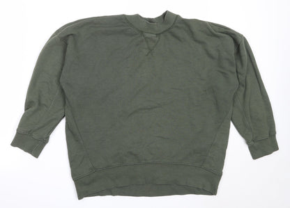 New Look Womens Green  Cotton Pullover Sweatshirt Size 8