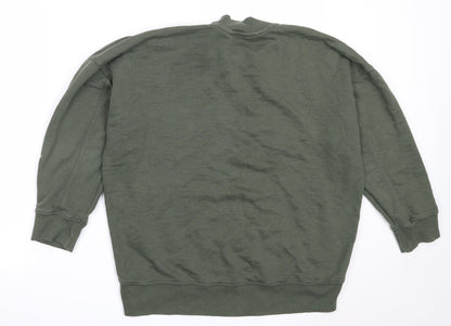 New Look Womens Green  Cotton Pullover Sweatshirt Size 8