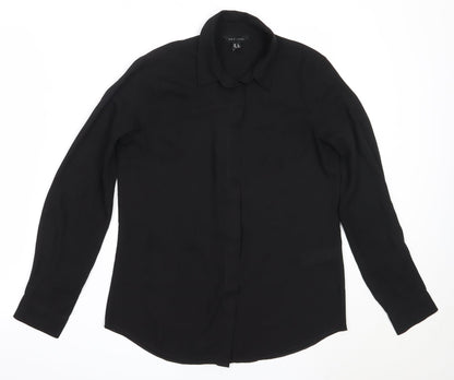 Womens UK Size 8 New Look Black Basic Button-Up