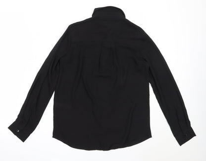 Womens UK Size 8 New Look Black Basic Button-Up
