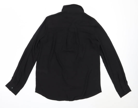 Womens UK Size 8 New Look Black Basic Button-Up