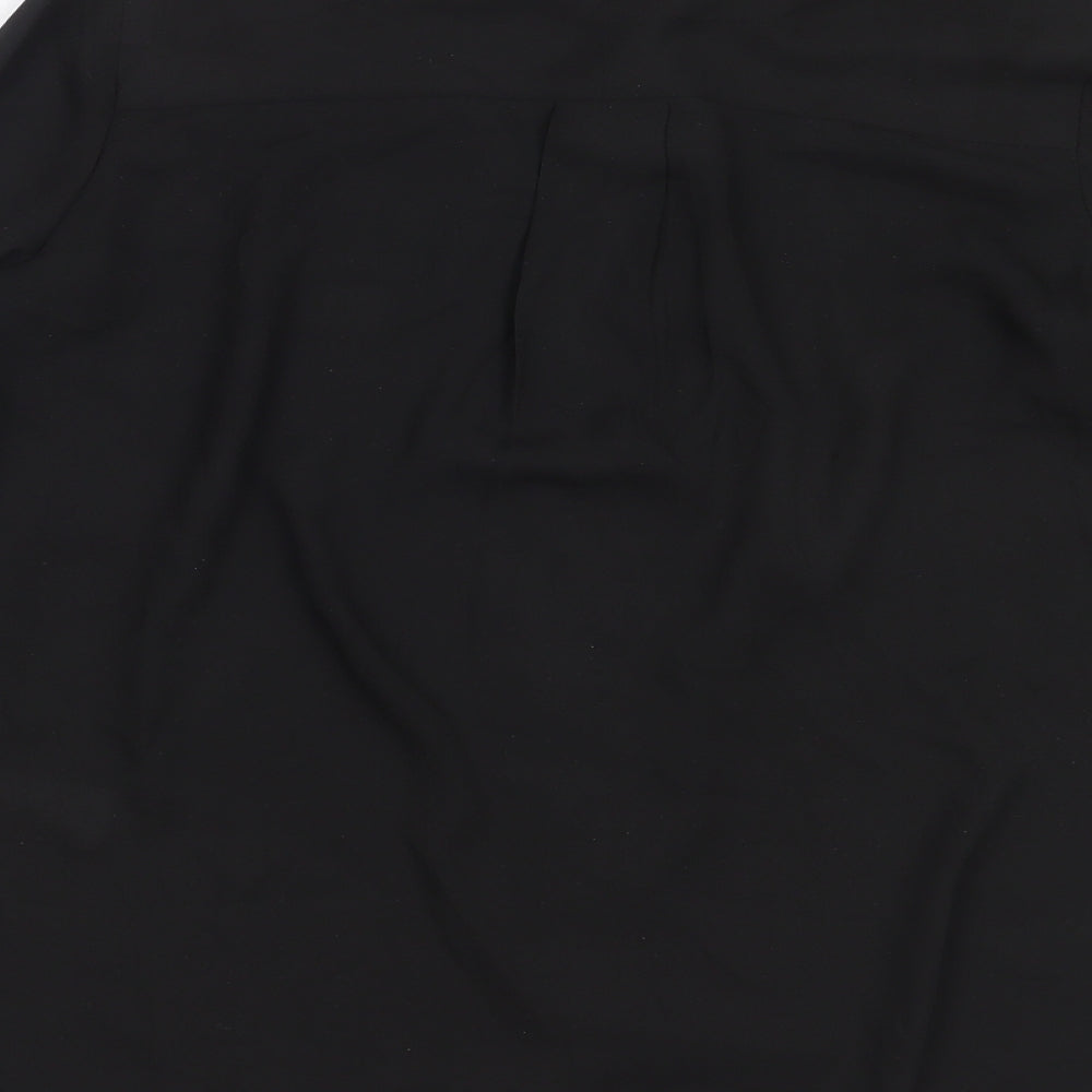 Womens UK Size 8 New Look Black Basic Button-Up