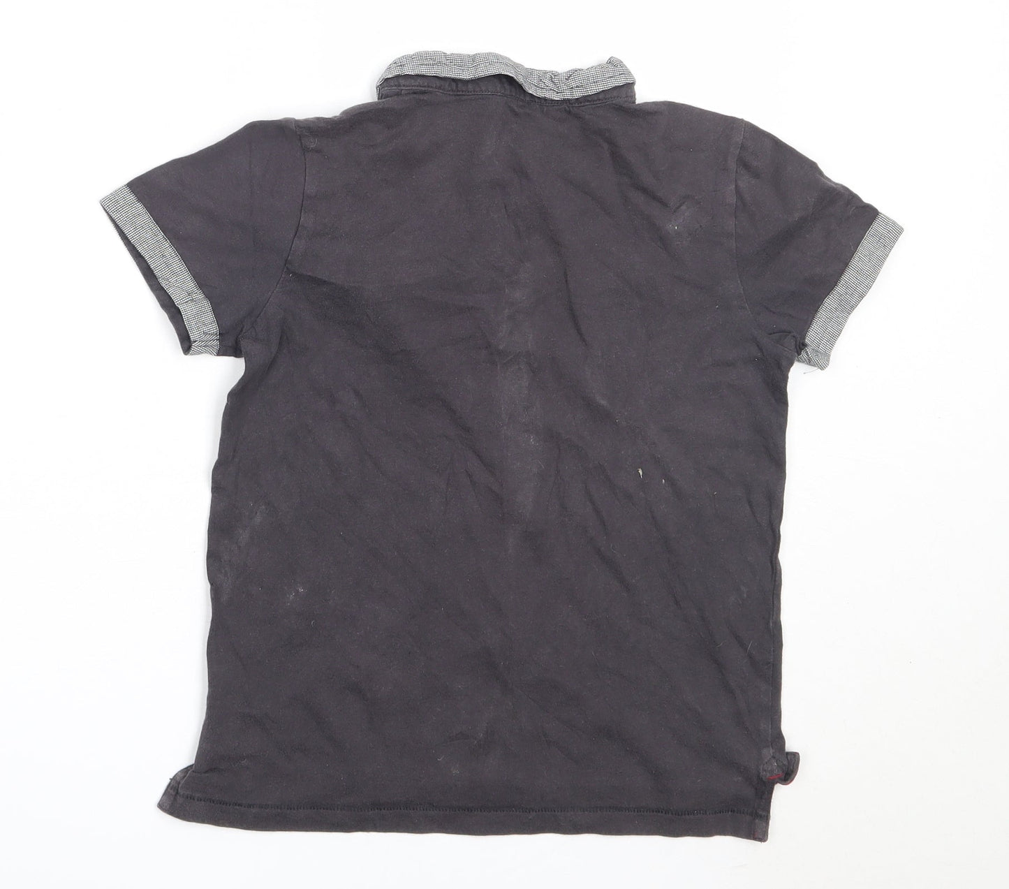 F&F Boys Grey  Cotton Basic T-Shirt Size 7-8 Years Collared
