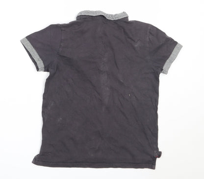F&F Boys Grey  Cotton Basic T-Shirt Size 7-8 Years Collared