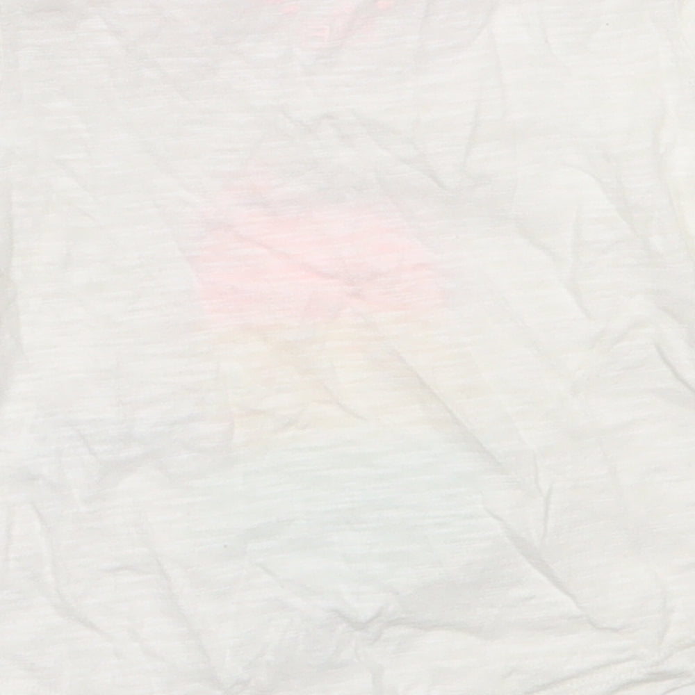 F&F Girls White  Cotton Basic T-Shirt Size 3-6 Months Round Neck