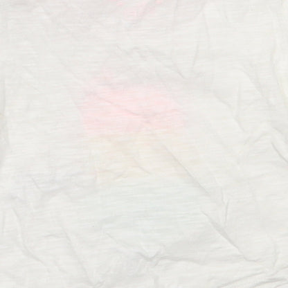 F&F Girls White  Cotton Basic T-Shirt Size 3-6 Months Round Neck