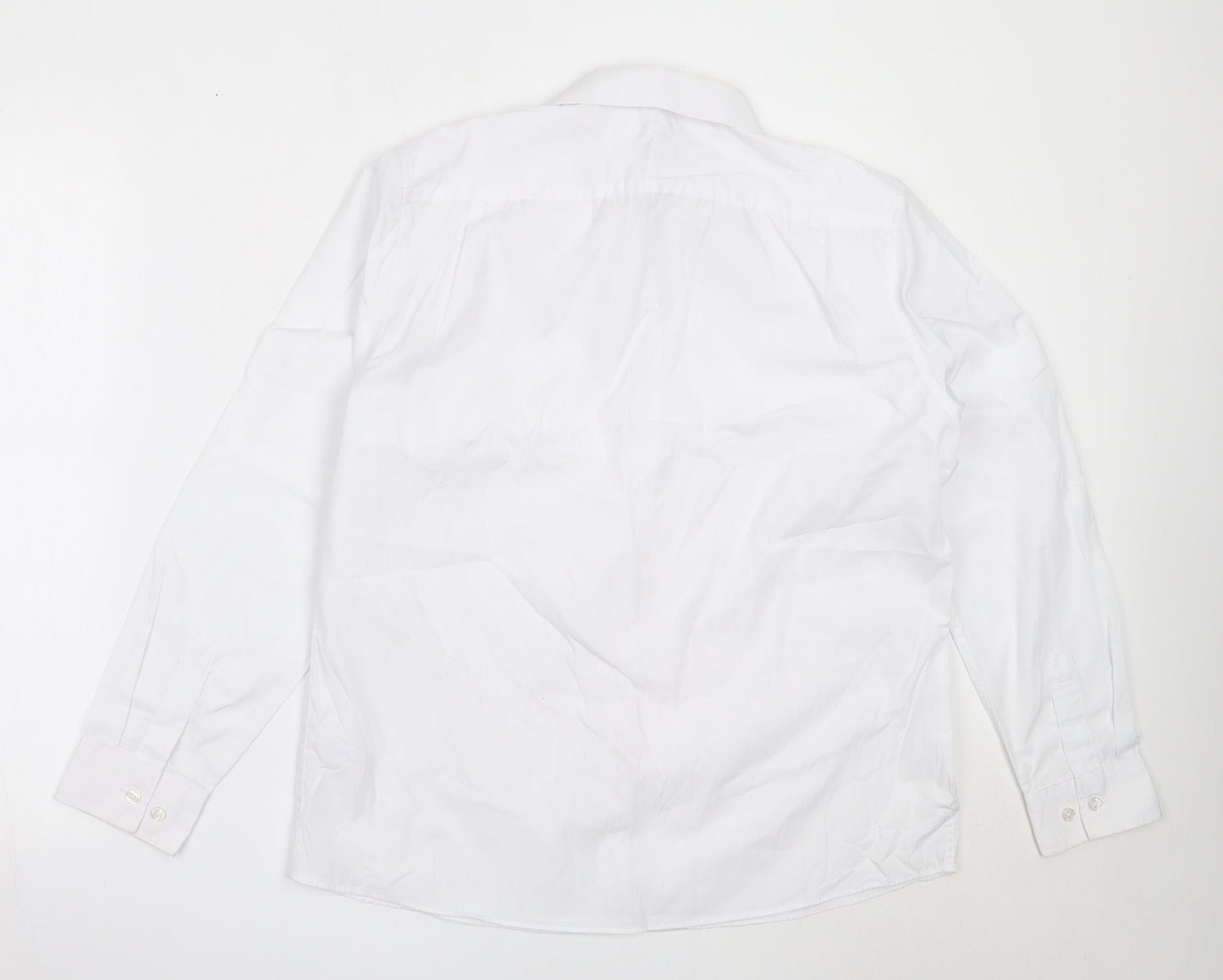 Matalan Boys White  Polyester Basic Button-Up Size 16 Years Collared  - school