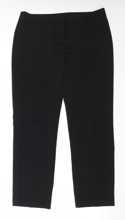 Womens UK Size 14 Papaya Regular Fit  Black Trousers