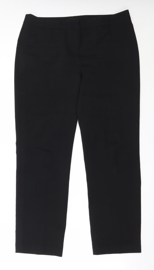 Womens UK Size 14 Papaya Regular Fit  Black Trousers